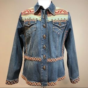 Coldwater Creek Southwestern Aztec Jean Jacket